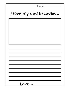 Father's Day Hat - I Love My Dad Because - Writing and Coloring Headband