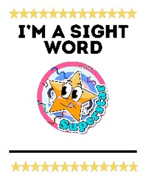 Preview of I'm A Sight Word Superstar Digital PDF