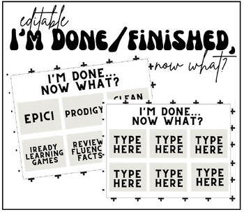 Preview of I'm Done/Finished... Now What? Poster!