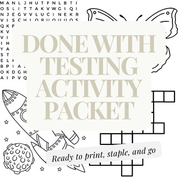 Preview of After Testing Activity Packet: coloring, word searches, crosswords, and more!