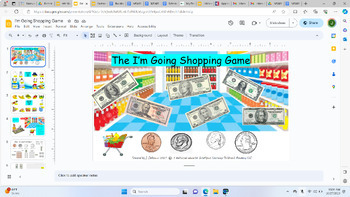 Preview of I'm Going Shopping Game -- Counting Coins and Dollars Practice