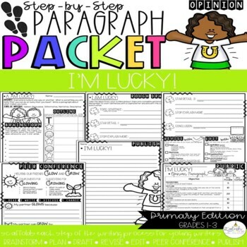 Preview of I'm Lucky Paragraph Packet | Opinion Paragraph Writing | FREEBIE