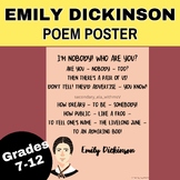 I'm Nobody! Who Are You? Emily Dickinson Anchor Chart Poster