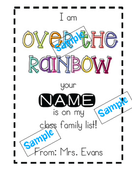 Preview of I'm Over the Rainbow Your Name is on My Class List!!