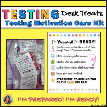 Preview of I'm Prepared! I'm Ready! Testing Care Kit Motivation State Testing