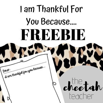 Preview of I'm Thankful for You Because..... FREEBIE