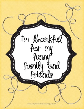 I'm Thankful for my Funny Family/Friends! by Simply Sweet Lessons