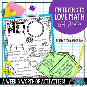 Preview of I'm Trying to Love Math Book Unit - Back to School Unit
