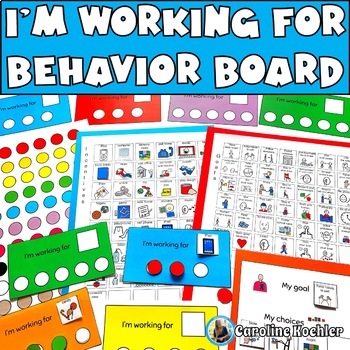 Preview of I Am Working For Token Board Behavior Management Autism Visuals Chart Tracker