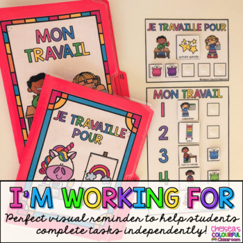 Preview of I'm Working For | Je travaille pour | Behaviour Management | Task Cards | FRENCH