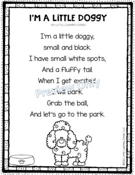 I'm a Little Doggy - Dog Poem for Kids by Little Learning Corner
