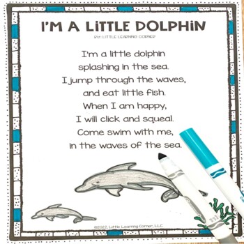 Preview of I'm a Little Dolphin Ocean Poem