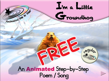 Preview of I'm a Little Groundhog - Animated Step-by-Step Song - Regular