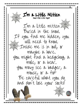 Preview of I'm a Little Mitten Poem