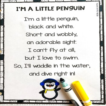 Preview of I'm a Little Penguin - Artic Animals Poem for Kids