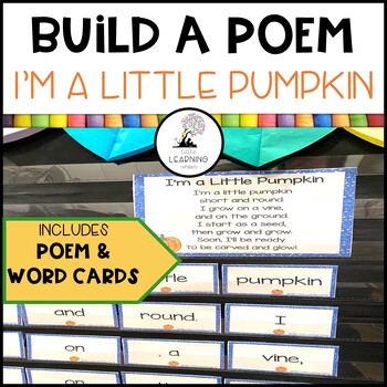 Preview of I'm a Little Pumpkin Build a Poem ~ Pocket Chart Center