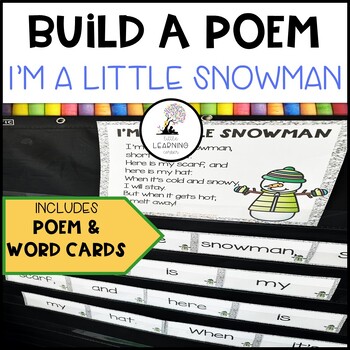 Preview of Build a Poem ~ I'm a Little Snowman ~ Pocket Chart poetry center