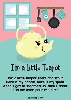 Download I'm a Little Teapot Nursery Rhyme Worksheets and Activities by Lavinia Pop