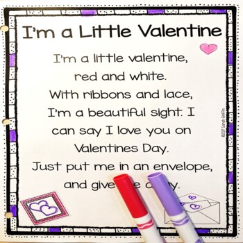 I'm a Little Valentine - Valentine's Day Poem for Kids | TpT
