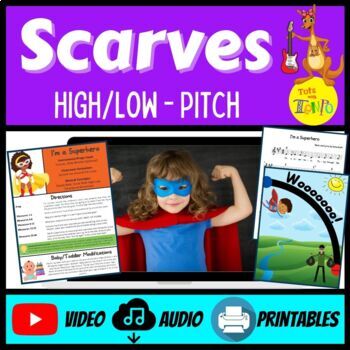 Preview of I'm a Superhero - A Scarf Activity | High/Low Pitch | Head Voice | Babies-2nd