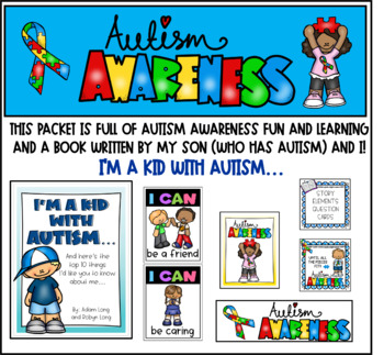 Preview of I'm a kid with autism book - autism awareness, bulletin board, posters, & more