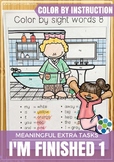 Coloring by Instructions, Sight Words and Rolling a Dice