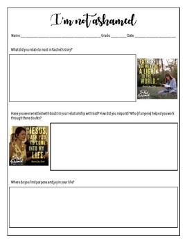 Preview of I'm not ashamed - Reflection Workbook