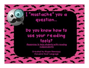 Preview of I "mustache" you to use your reading strategies!