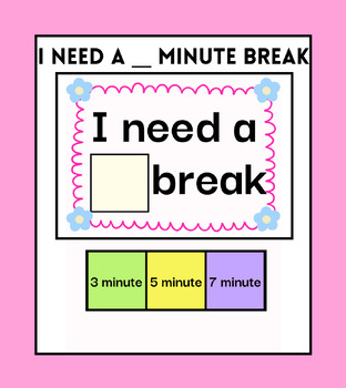 Preview of I need a break card | Calming Area | Printable | Visual Supports