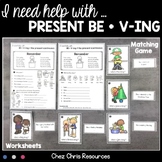 Present BE+V-ing / Present Continuous Worksheets and Match