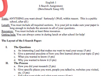 i search essay example