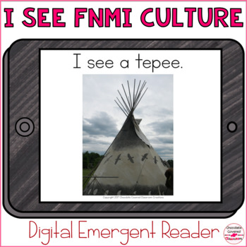 Preview of I see First Nations, Métis and Inuit Culture Emergent Reader Distance Learning