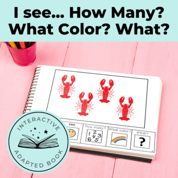 Preview of I see How Many? Color? What? Ocean Adapted Book Special Education Autism