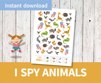 Preview of I spy ANIMALS - printable game