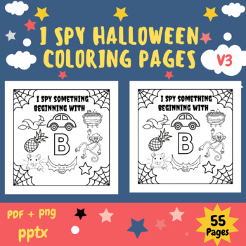Preview of I spy guessing game coloring pages for kids - ( October Activity pages )