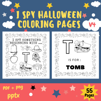 Preview of I spy guessing game coloring pages for kids - ( October Activity pages )
