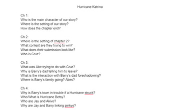 Preview of I survived: Natural Disasters Comprehension Questions