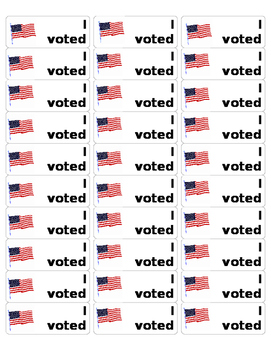 I Voted Stickers: Stars Decor by Integrated Social Studies