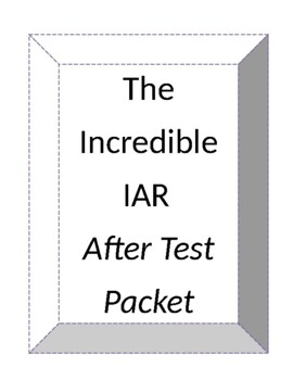 Preview of IAR After Testing Packet- Cover Page