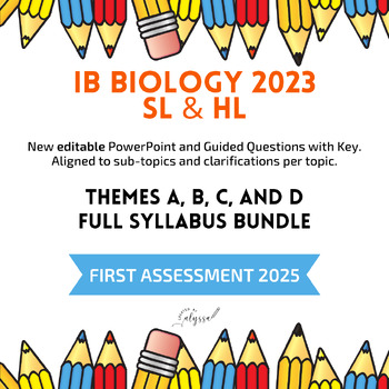 Preview of IB Biology 2023 New Syllabus Full Year PPT/Guiding Questions/Key Bundle SL & HL