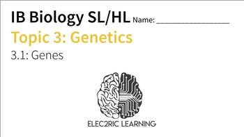 Preview of IB Biology; Genetics 3.1 Video Lecture Student Handout (link below)