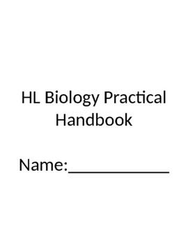 Preview of IB Biology HL Practical Handbook