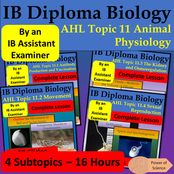 Preview of IB Biology - Higher Level Topic 11 Animal Physiology  - Complete Topic BUNDLE