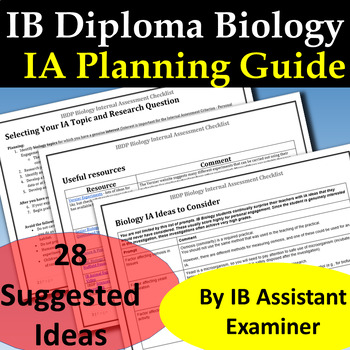 Preview of IB Biology Internal Assessment Planning Guide for Students - IA Tips and Prompts