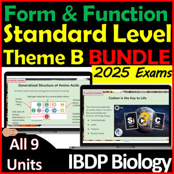 Preview of IB Biology Standard Level Theme B Form and Function BUNDLE - new 2023 Course