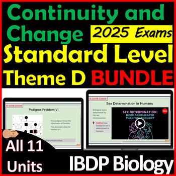 Preview of IB Biology Standard Level Theme D Continuity and Change BUNDLE New 2023 Course