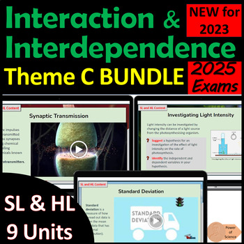 Preview of IB Biology Theme C Interaction and Interdependence BUNDLE - First Exams 2025