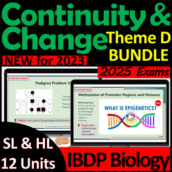Preview of IB Biology Theme D Continuity and Change BUNDLE - First Exams 2025