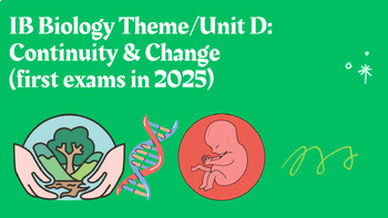 Preview of IB Biology Theme/Unit D: Continuity & Change (first exams in 2025)