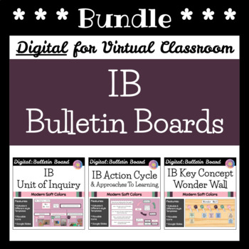 Preview of IB Bulletin Board Digital Display Bundle (PYP or MVP Virtual Classroom): Soft